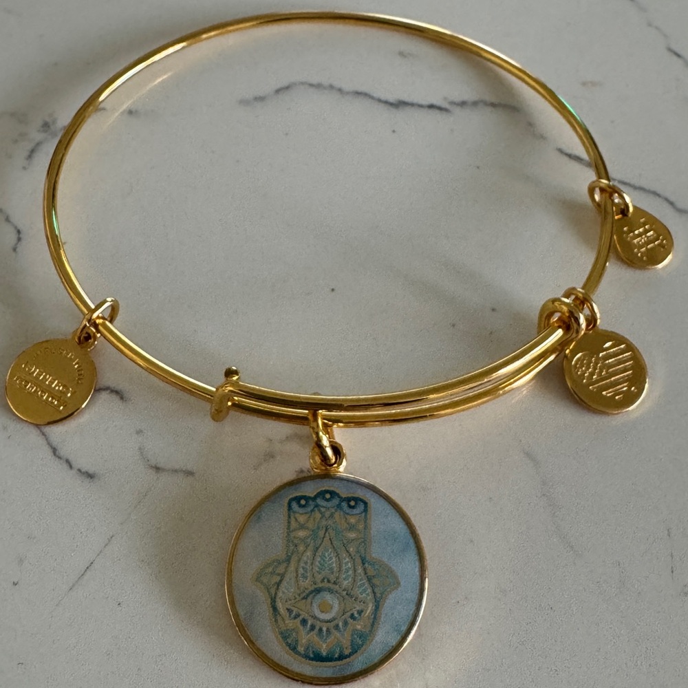 Alex and Ani Gold Energy Hand of Fatima Hamsa Charm Bracelet (adjustable)
